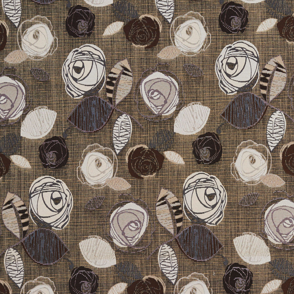1380 Teak Bloom by Charlotte Fabric Urban Gardens 100% Woven Polyester Asia Exceeds 48,000 Wyzenbeek Rubs (Heavy Duty) Horizontal: 14.75" x Vertical: 25" 54 Inches - Fabric Carolina -