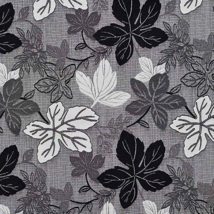 1390 Onyx Leaf by Charlotte Fabric Urban Gardens 100% Woven Polyester Asia Exceeds 48,000 Wyzenbeek Rubs (Heavy Duty) Horizontal: 14.75" x Vertical: 14" 54 Inches - Fabric Carolina -