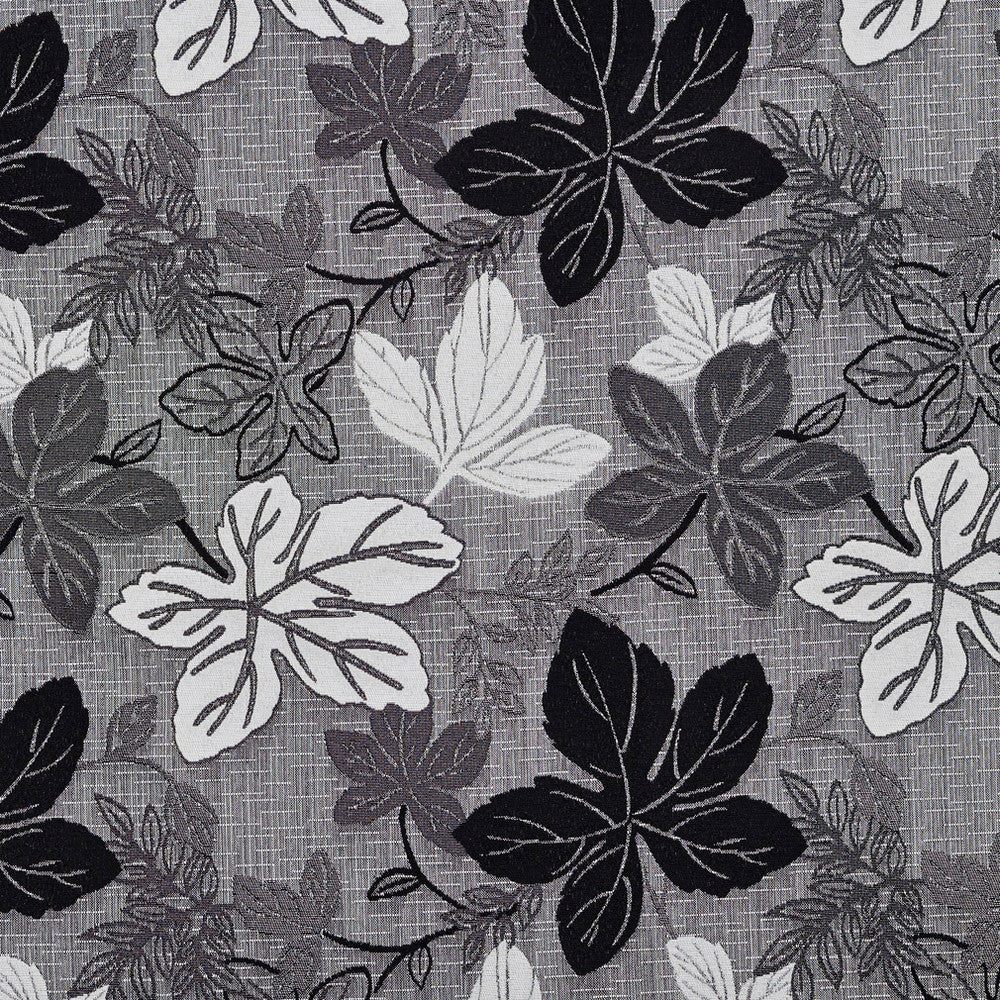 1390 Onyx Leaf by Charlotte Fabric Urban Gardens 100% Woven Polyester Asia Exceeds 48,000 Wyzenbeek Rubs (Heavy Duty) Horizontal: 14.75" x Vertical: 14" 54 Inches - Fabric Carolina -