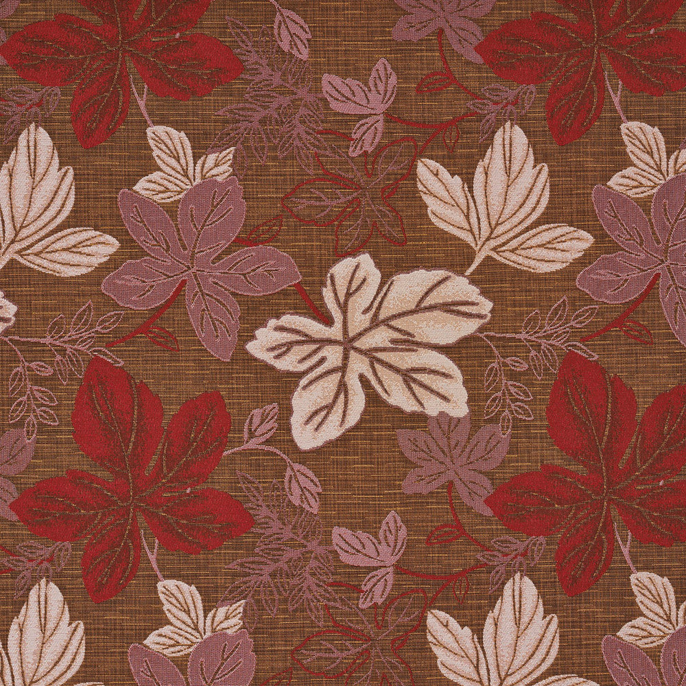 1392 Rosewood Leaf by Charlotte Fabric Urban Gardens 100% Woven Polyester Asia Exceeds 48,000 Wyzenbeek Rubs (Heavy Duty) Horizontal: 14.75" x Vertical: 14" 54 Inches - Fabric Carolina -