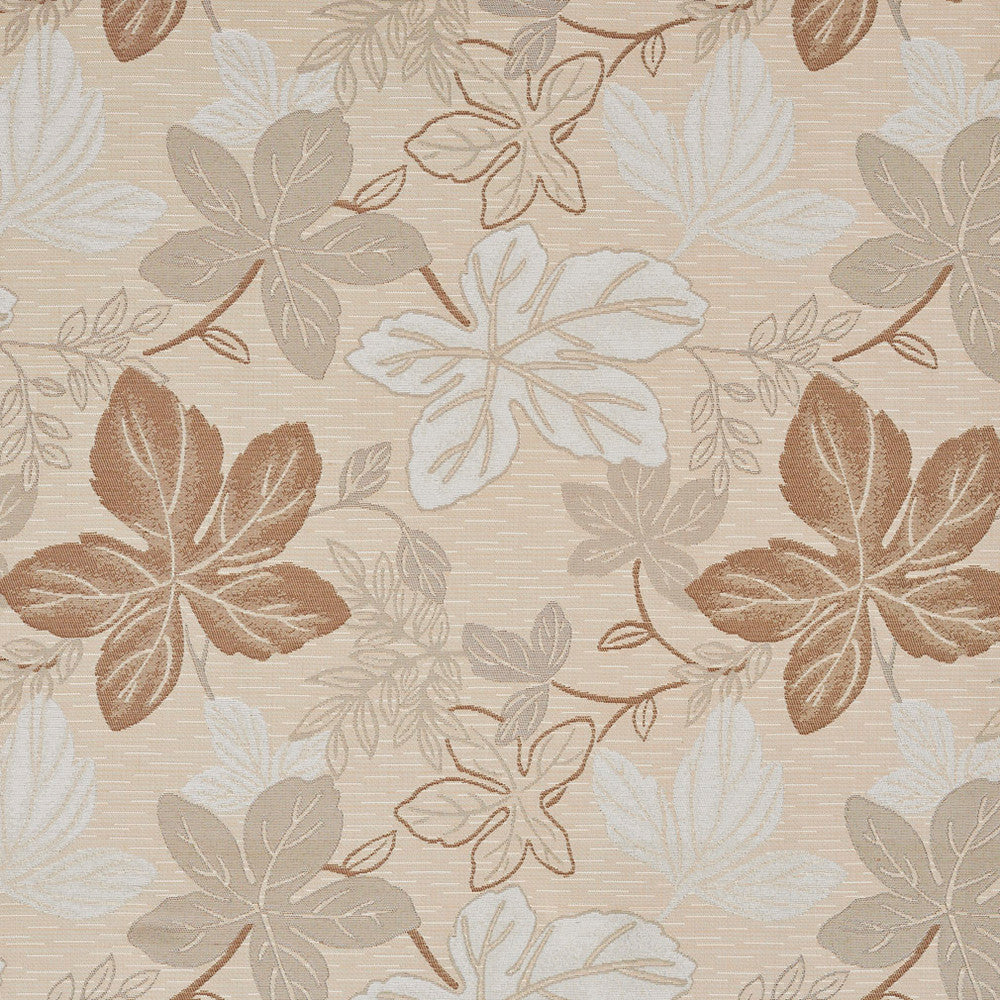 1393 Natural Leaf by Charlotte Fabric Urban Gardens 100% Woven Polyester Asia Exceeds 48,000 Wyzenbeek Rubs (Heavy Duty) Horizontal: 14.75" x Vertical: 14" 54 Inches - Fabric Carolina -