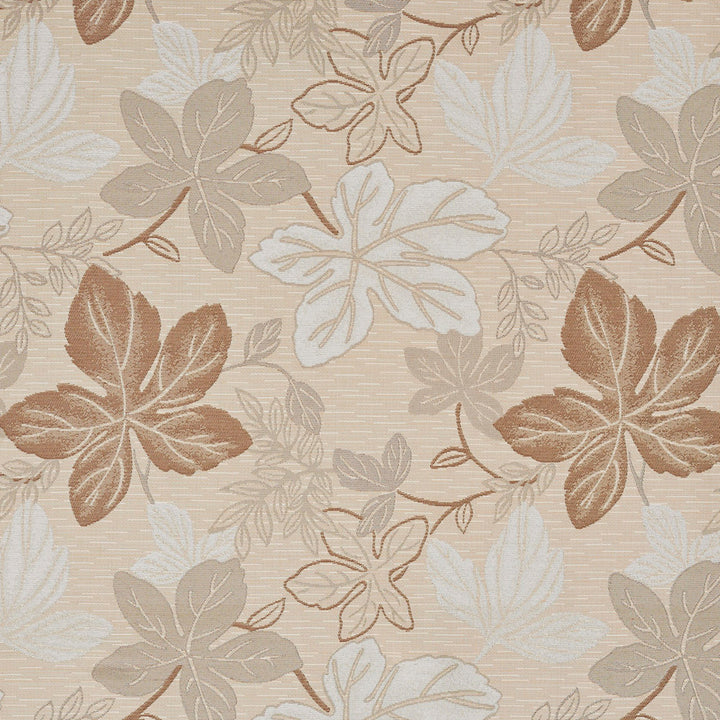 1393 Natural Leaf by Charlotte Fabric Urban Gardens 100% Woven Polyester Asia Exceeds 48,000 Wyzenbeek Rubs (Heavy Duty) Horizontal: 14.75" x Vertical: 14" 54 Inches - Fabric Carolina -