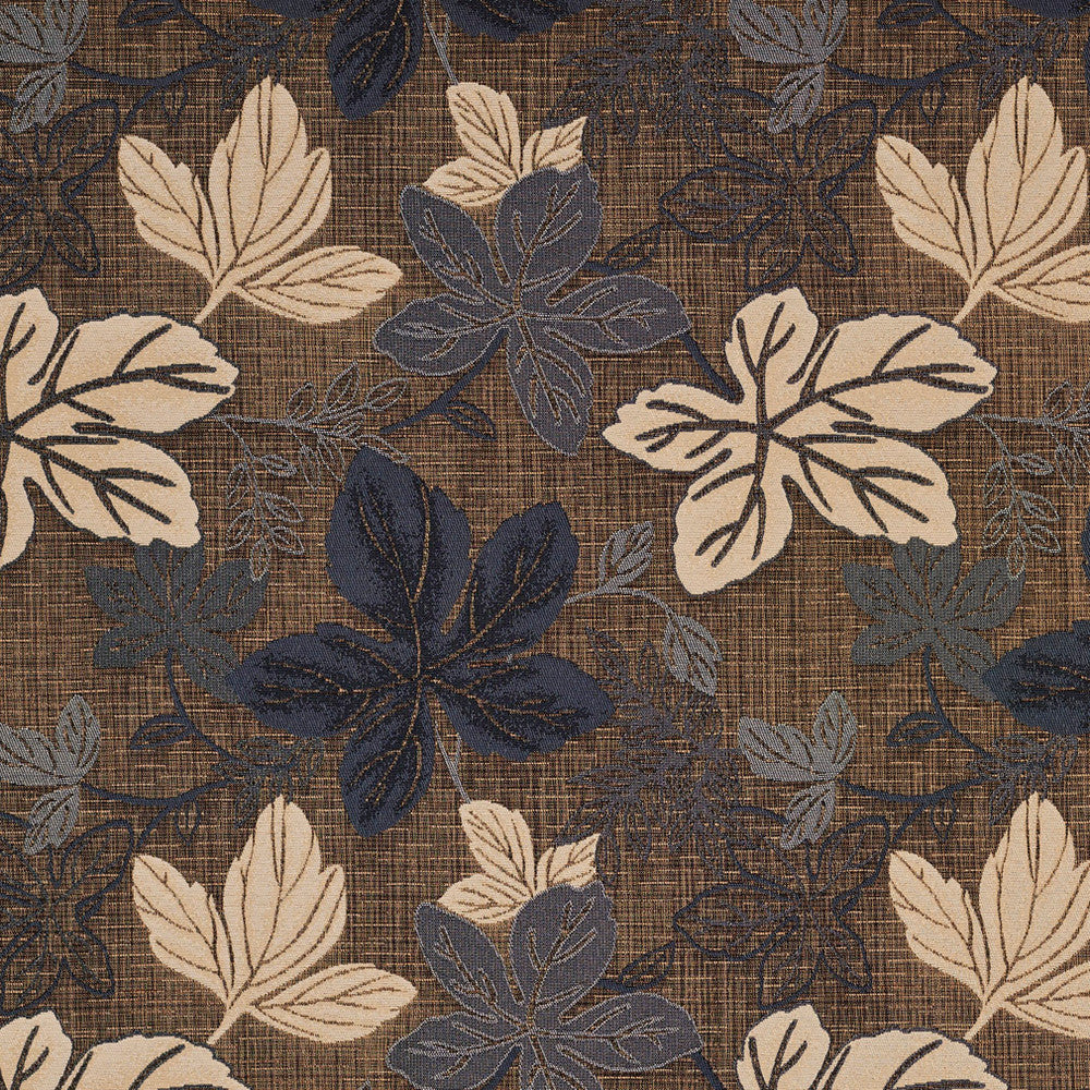 1394 Slate Leaf by Charlotte Fabric Urban Gardens 100% Woven Polyester Asia Exceeds 48,000 Wyzenbeek Rubs (Heavy Duty) Horizontal: 14.75" x Vertical: 14" 54 Inches - Fabric Carolina -
