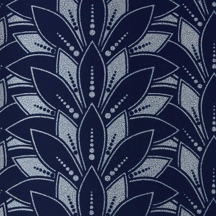 Astoria Flock (Wp) # 01 Midnight by 1838 Wallcoverings Wallpaper Elodie STRAIGHT PASTE THE WALL UNITED KINGDOM V-5.1" 20.5"X11YD - Fabric Carolina -