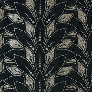 Astoria Flock (Wp) # 03 Jet by 1838 Wallcoverings Wallpaper