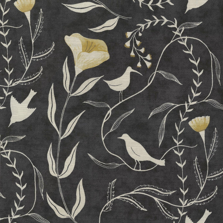 Birdsong Coal 140040 by Elana Gabrielle Fabric 100% Cotton China 24000 Horizontal: 13.5 and Vertical: 18 54/55 - Fabric Carolina -