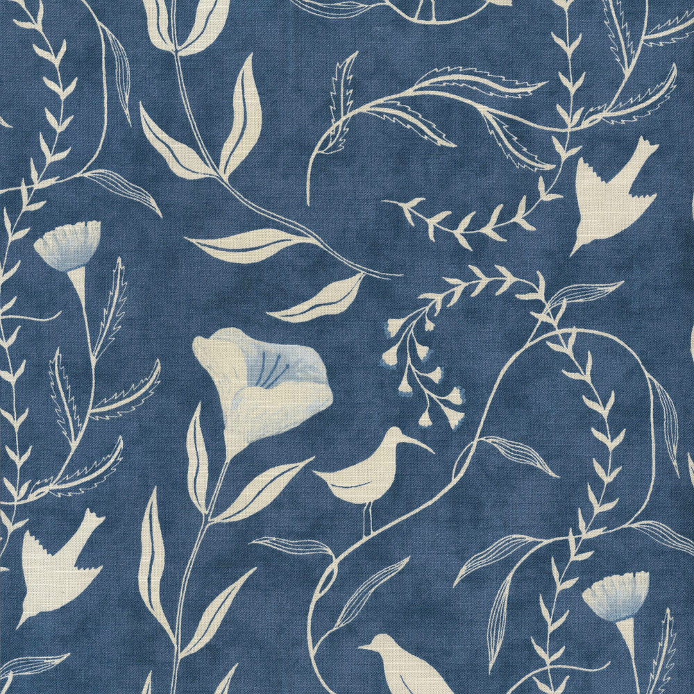 Birdsong Bluebell 140041 by Elana Gabrielle Fabric - 100% Cotton China 24000 Horizontal: 13.5 and Vertical: 18 54/55 - Fabric Carolina -