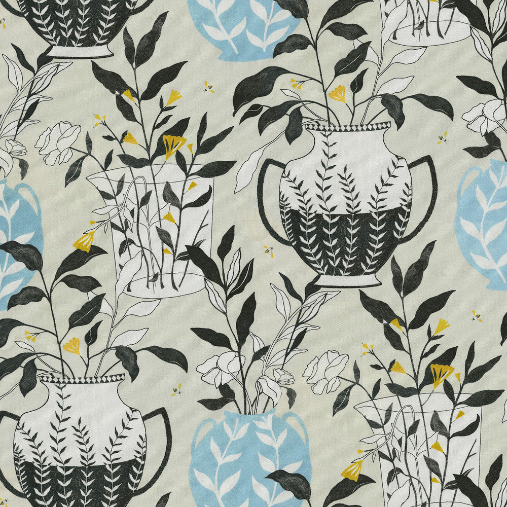 Blossoms + Vessels Clay 140060 by Elana Gabrielle Fabric - 100% cotton, China 51000 Horizontal: 13.5 and Vertical: 25.25 54/55 - Fabric Carolina -