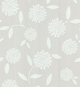 Zinnia Beige Flower Wallpaper by Beacon House
