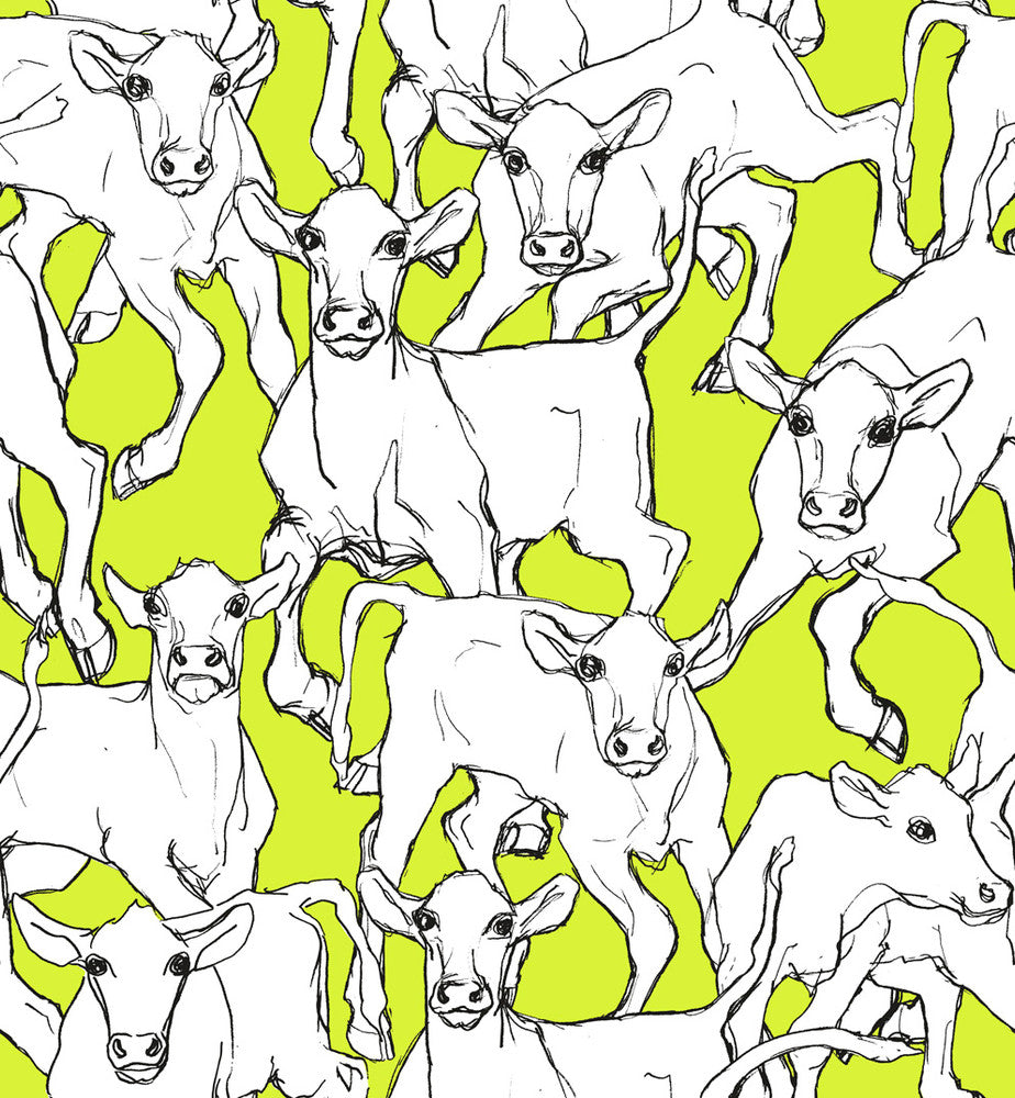 Iltavilli Lime Green and Cream by Seabrook Wallpaper Marimekko Vol. 5 Italy 75.5 28.3" 27.5" - Fabric Carolina -