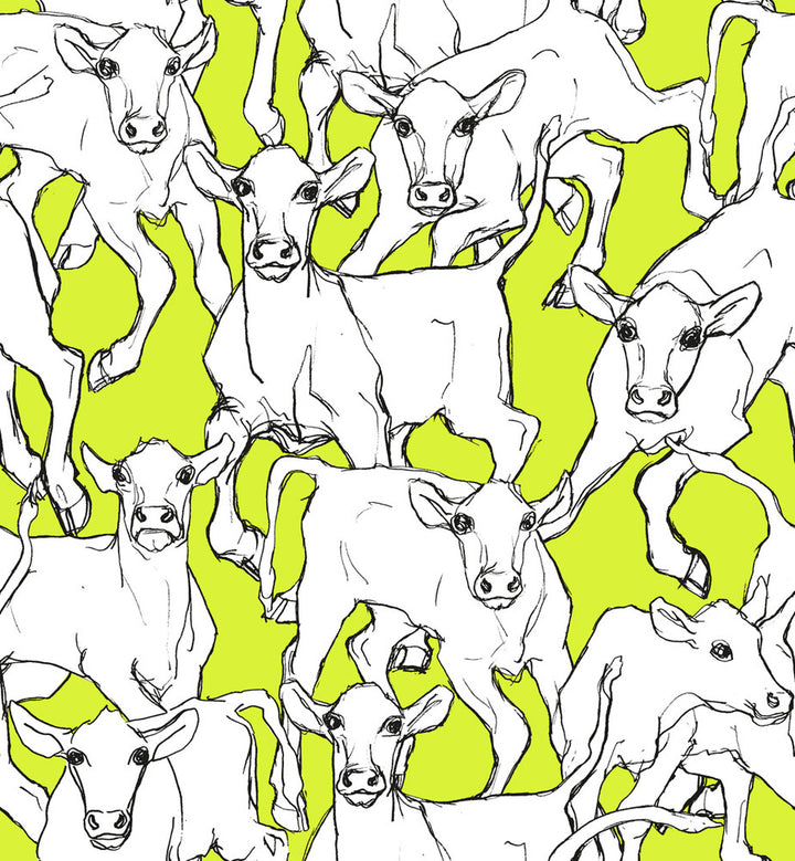 Iltavilli Lime Green and Cream by Seabrook Wallpaper Marimekko Vol. 5 Italy 75.5 28.3" 27.5" - Fabric Carolina -