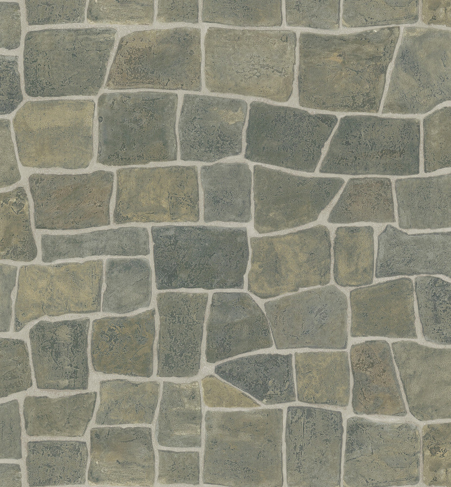 Slate Grey Rock Wall Wallpaper by Brewster Northwoods Lodge Covers about 56.4 square feet 20.5-in by 33-ft long roll Prepasted 21 - Fabric Carolina -