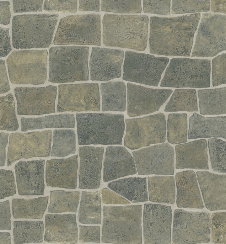 Slate Grey Rock Wall Wallpaper by Brewster Northwoods Lodge Covers about 56.4 square feet 20.5-in by 33-ft long roll Prepasted 21 - Fabric Carolina -