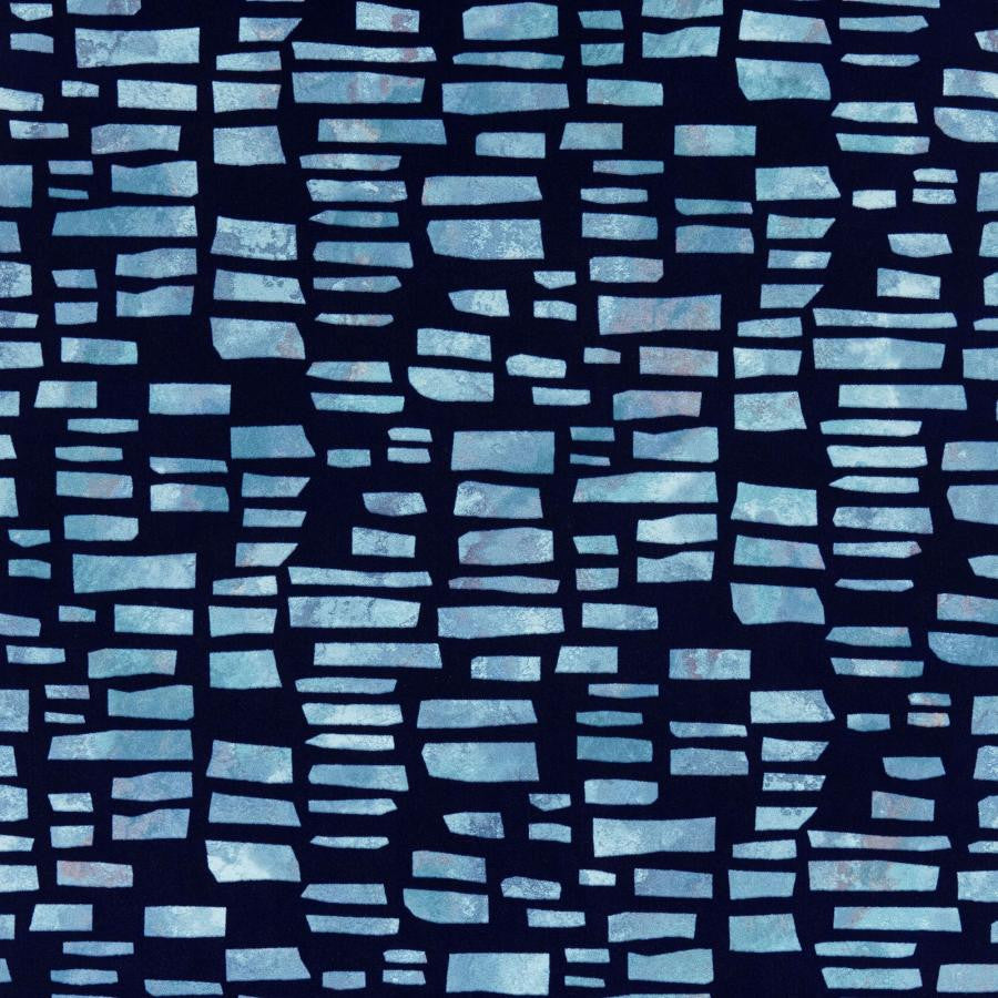 Fusion Flock (Wp) # 03 Blue Dusk by 1838 Wallcoverings Wallpaper Willow STRAIGHT PASTE THE WALL UNITED KINGDOM V-10.25" 20.5"X11YD - Fabric Carolina -