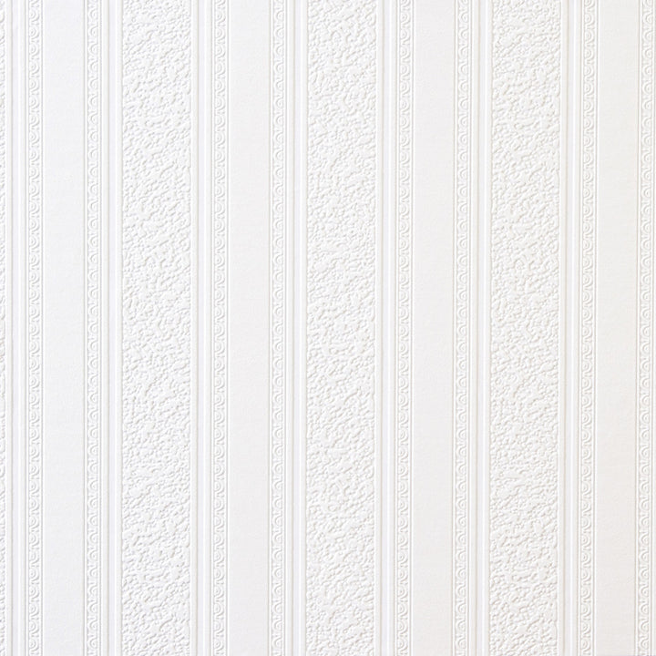 Fitzgerald Striped White Beadboard Paintable Wallpaper by Brewster Paintable Solutions III Covers about 56.4 square feet 20.5-in by 33-ft long roll Prepasted 25 - Fabric Carolina -