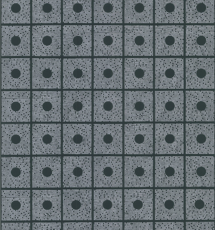 Domino Black Tile Wallpaper by Brewster Bath Bath Bath Vol III Covers about 56.4 square feet 20.5-in by 33-ft long roll Prepasted 6.3 - Fabric Carolina -