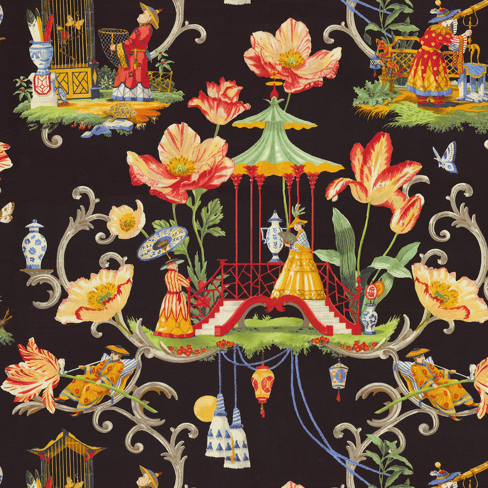 East Of The Moon Night 150010 by PKL Studio Fabric LES PETITE REVES 100% Cotton PERU Wyzenbeek 42,000 Horizontal: 27.00" and Vertical: 25.25" 54" - Fabric Carolina -