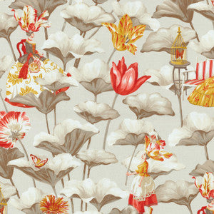 Lotus Dreams CINNABAR 150031 by Harrison Howard Fabric