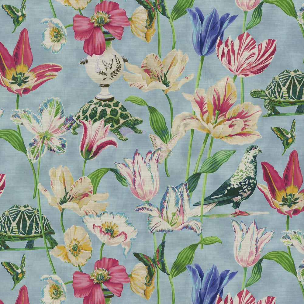 Enchanted Garden Robin'S Egg 150051 by Harrison Howard Fabric - 100% Cotton PERU 12000 Horizontal: 27 and Vertical: 25.25 54 - Fabric Carolina -