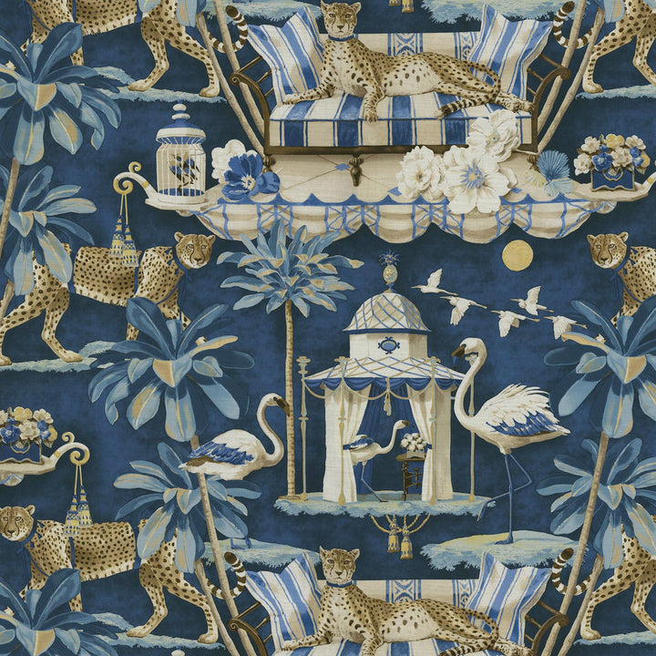 Night In India Evening Sky 150092 by Harrison Howard Fabric - 100% Cotton PERU Horizontal: 27 and Vertical: 25.25 54 - Fabric Carolina -