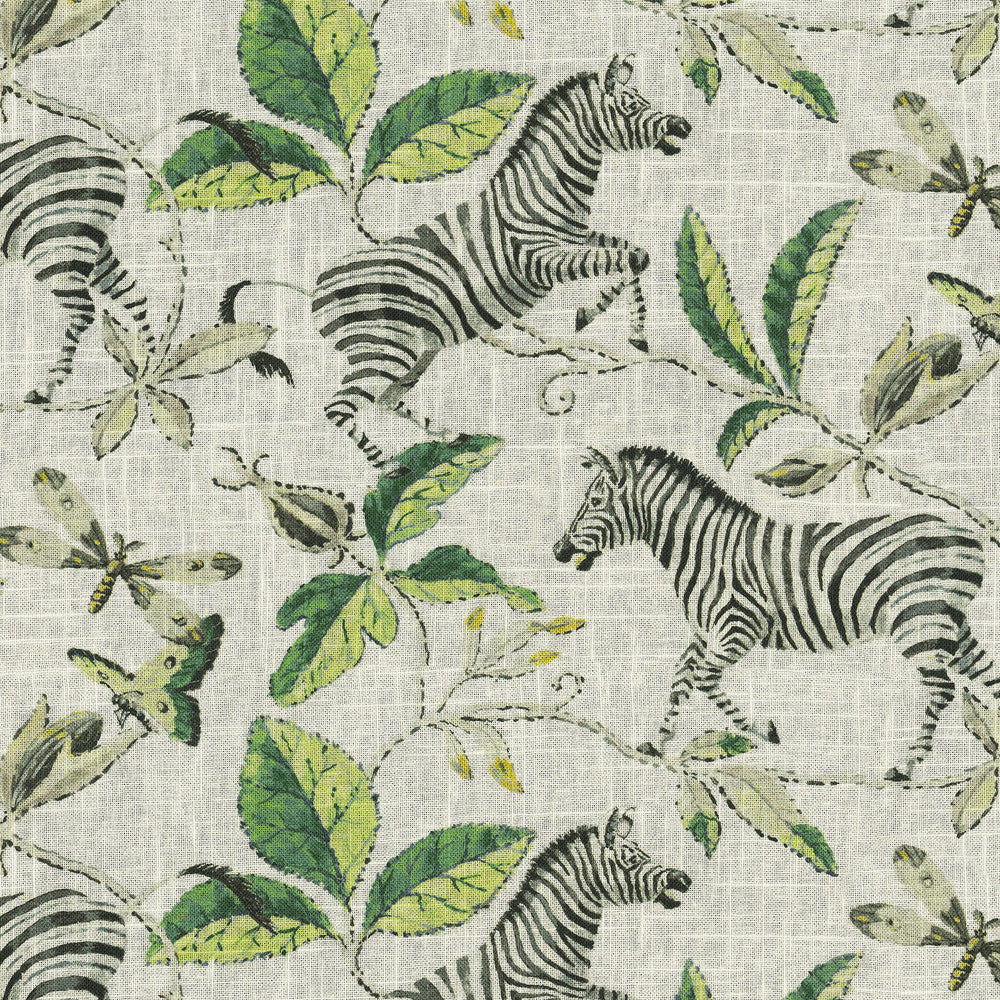 Zebra'S Garden Domino by Harrison Howard Designer Fabric - 55% linen, 45% rayon Pakistan 50000 Horizontal: 13.5 and Vertical: 12.63 54 - Swanky Fabrics -