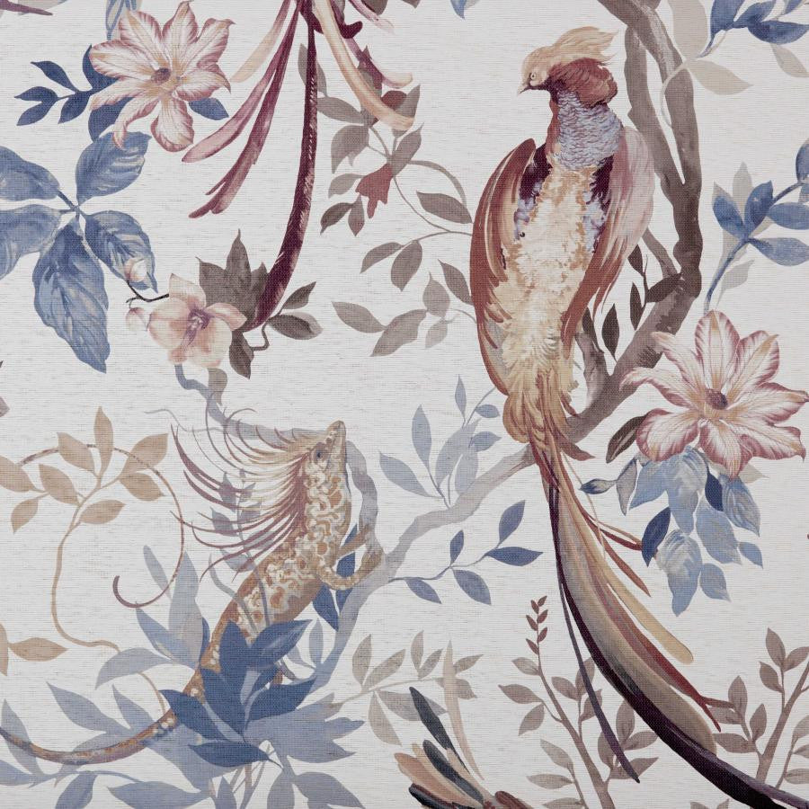 Bird Sonnet Paperweave (Wp) # 02 Chambray by 1838 Wallcoverings Designer Wallpaper Pavilion STRAIGHT PASTE THE WALL UNITED KINGDOM V-118.1"H-66.9" 33.5"X6.5YD - Swanky Fabrics -