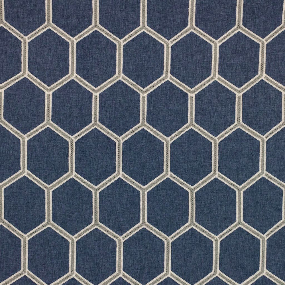 Trovaso Trellis Indigo by RM CoCo Fabric