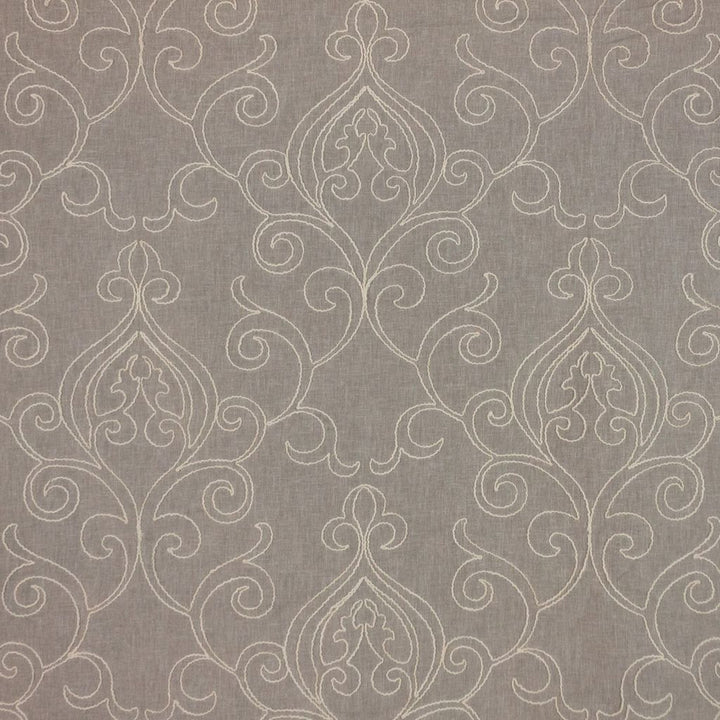 Arcadia Scroll Sterling by RM CoCo Fabric Inspired Living Vol 13 72% Polyester 21% Cotton 7% Linen See Sample 0 Horizontal: 17.2518.75 54  - Fabric Carolina -