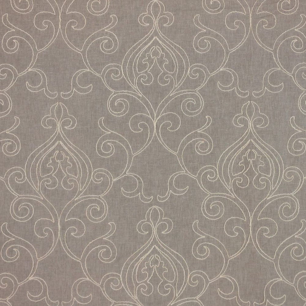 Arcadia Scroll Sterling by RM CoCo Fabric Inspired Living Vol 13 72% Polyester 21% Cotton 7% Linen See Sample 0 Horizontal: 17.25 and Vertical: 18.75 54 - Fabric Carolina -