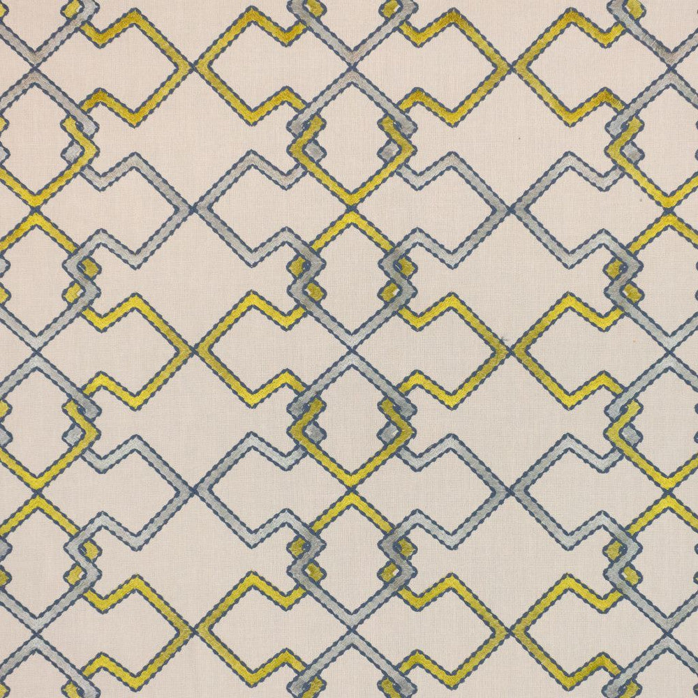 Interlock Trellis Citrine by RM CoCo Fabric Inspired Living Vol 17 100% Polyester See Sample 0 Horizontal: 10.236226 and Vertical: 9.448824 54 - Fabric Carolina -