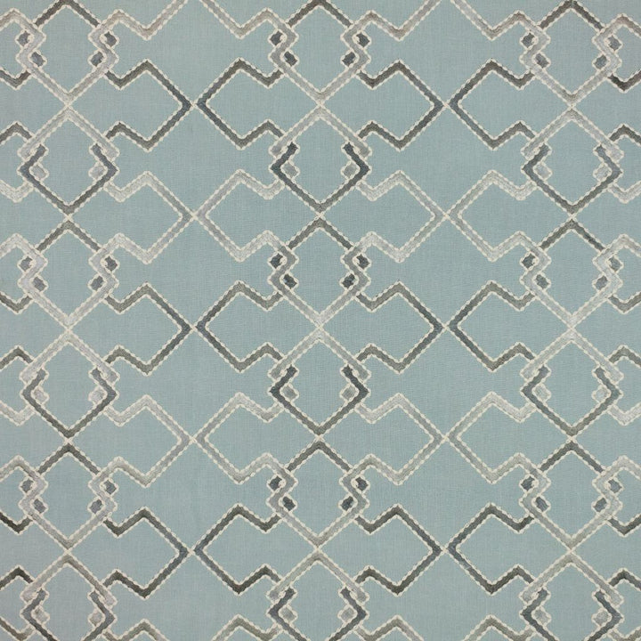 Interlock Trellis Azure by RM CoCo Fabric Inspired Living Vol 17 100% Polyester See Sample 0 Horizontal: 10.236226 and Vertical: 9.448824 54 - Fabric Carolina -