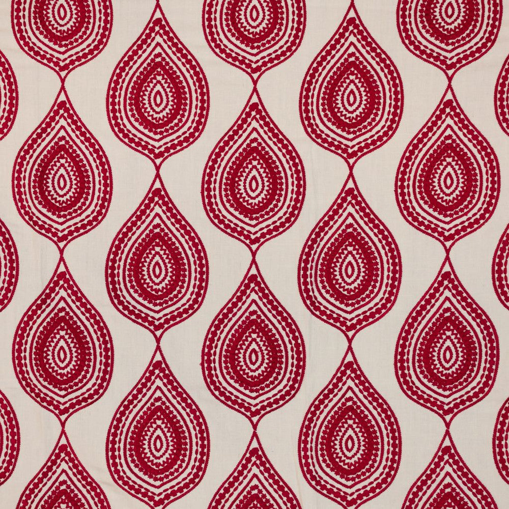 Jambi Paisley Firethorn by RM CoCo Fabric Inspired Living Vol 15 43% Polyester 57% Linen See Sample 0 Horizontal: 10.3937064 and Vertical: 9.448824 56 - Fabric Carolina -