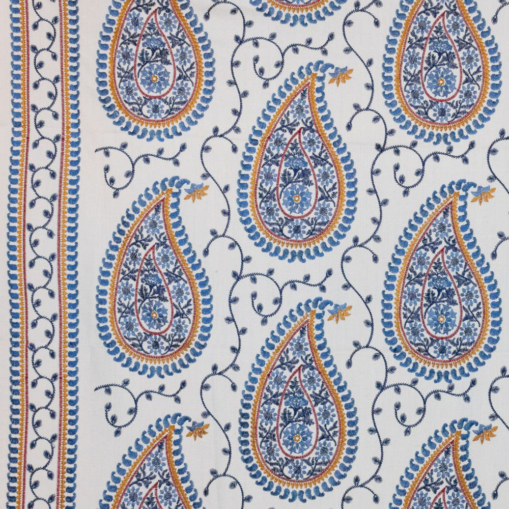 Kadiri Paisley Border Tidewater by RM CoCo Fabric Inspired Living Vol 16 80% Polyester 20% Linen See Sample 0 Horizontal: 15.512.13 56  - Fabric Carolina -