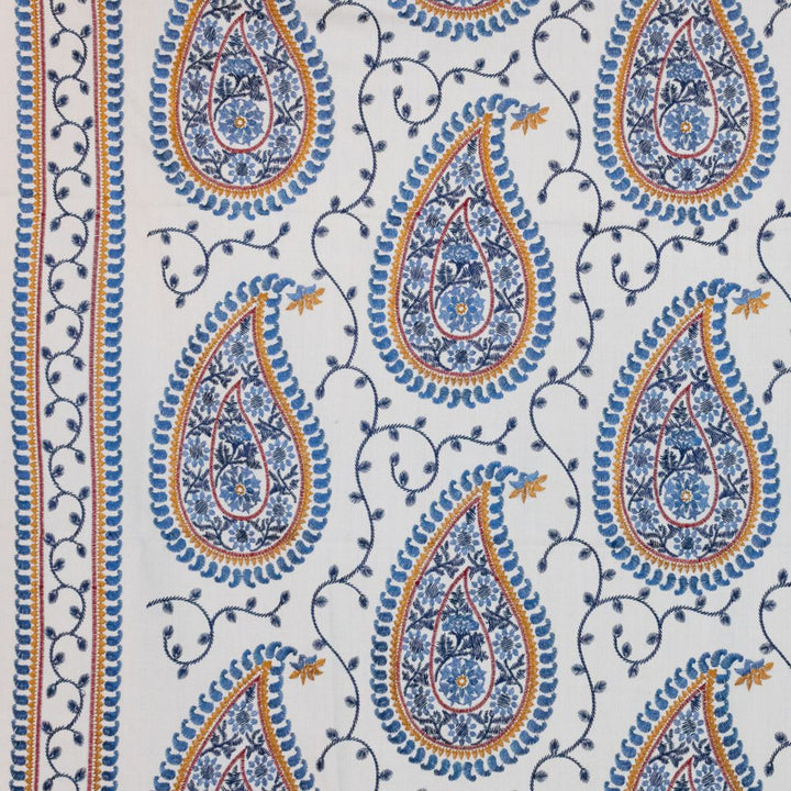 Kadiri Paisley Border Tidewater by RM CoCo Fabric Inspired Living Vol 16 80% Polyester 20% Linen See Sample 0 Horizontal: 15.512.13 56  - Fabric Carolina -