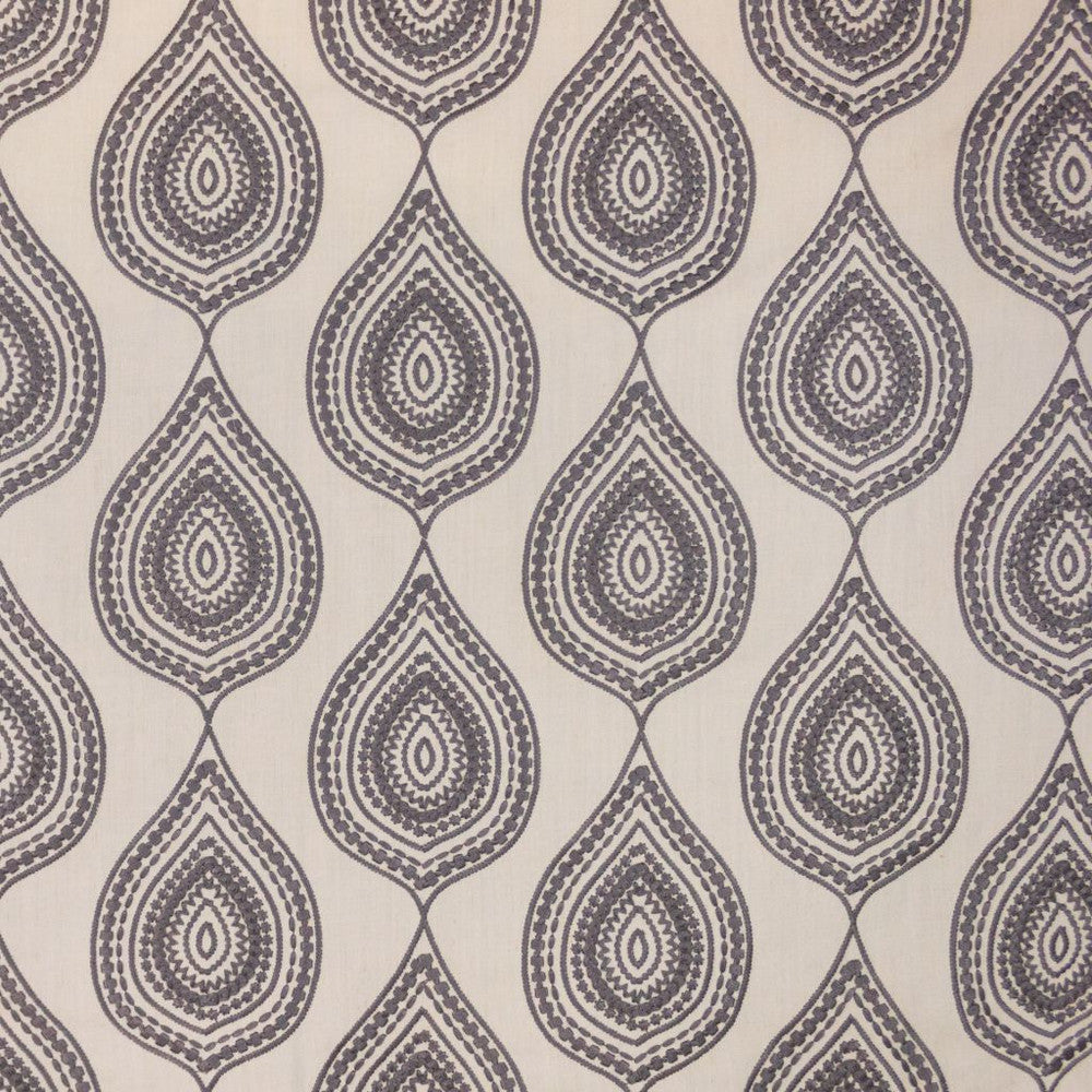 Jambi Paisley Pewter by RM CoCo Fabric Inspired Living Vol 13 43% Polyester 57% Linen See Sample 0 Horizontal: 10.39370649.448824 56  - Fabric Carolina -