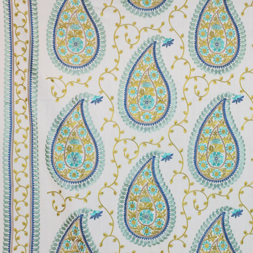 Kadiri Paisley Border Mineral by RM CoCo Fabric