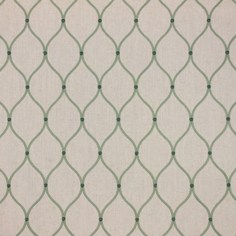 Ricci Trellis Jade by RM CoCo Fabric Inspired Living Vol 17 92% Polyester 8% Linen See Sample 0 Horizontal: 4 and Vertical: 7.75 58 - Fabric Carolina -