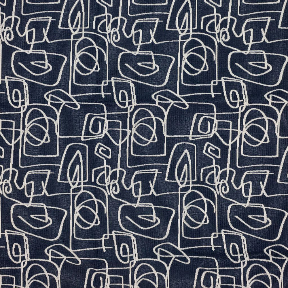 Doodle Navy by RM CoCo Fabric Inspired Living Vol 16 100% Polyester See Sample 33000 Horizontal: 10.25 and Vertical: 14.5 56.25 - Fabric Carolina -