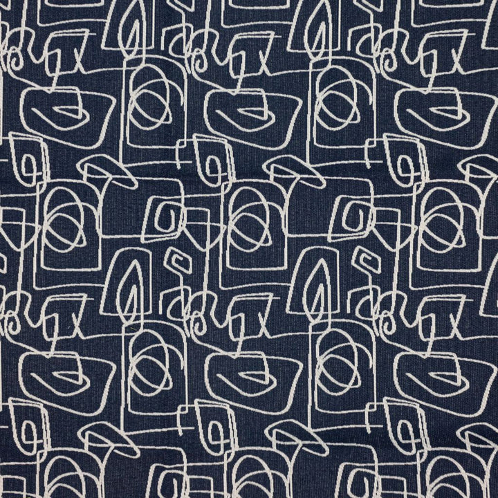 Doodle Navy by RM CoCo Fabric Inspired Living Vol 16 100% Polyester See Sample 33000 Horizontal: 10.2514.5 56.25  - Fabric Carolina -