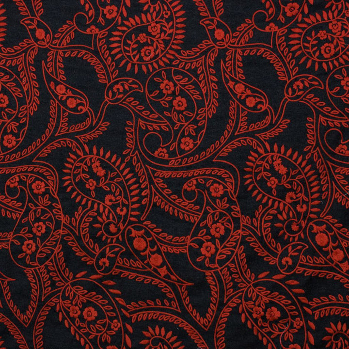 Fantasia Firethorn by RM CoCo Fabric 2018 Spring - Luxe Collection 100% Wool Embroidery 100% Viscose See Sample 0 Horizontal: 16.125 and Vertical: 30.25 55 - Fabric Carolina -