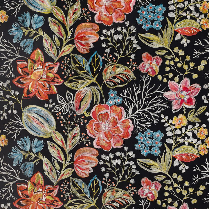 Joy Night Fire by RM CoCo Fabric 2018 Spring - Luxe Collection 35% Viscose 31% Linen 20% Cotton 14% Polyester See Sample 0 Horizontal: 51 and Vertical: 29.63 55 - Fabric Carolina -