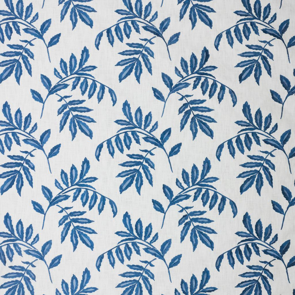 Falling Leaves Mood Indigo by RM CoCo Fabric 2018 Spring - Prive Collection 100% Cotton Embroidery 100% Viscose Base See Sample 0 Horizontal: 16 and Vertical: 15 54 - Fabric Carolina -