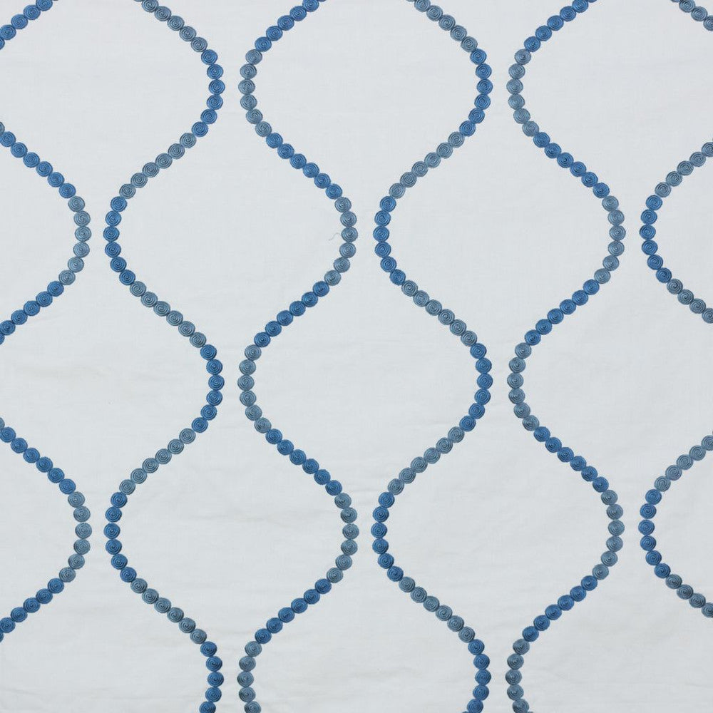 Button Trellis Mood Indigo by RM CoCo Fabric 2018 Spring - Prive Collection 100% Cotton Embroidery 100% Viscose Base See Sample 0 Horizontal: 10.2511.375 54  - Fabric Carolina -