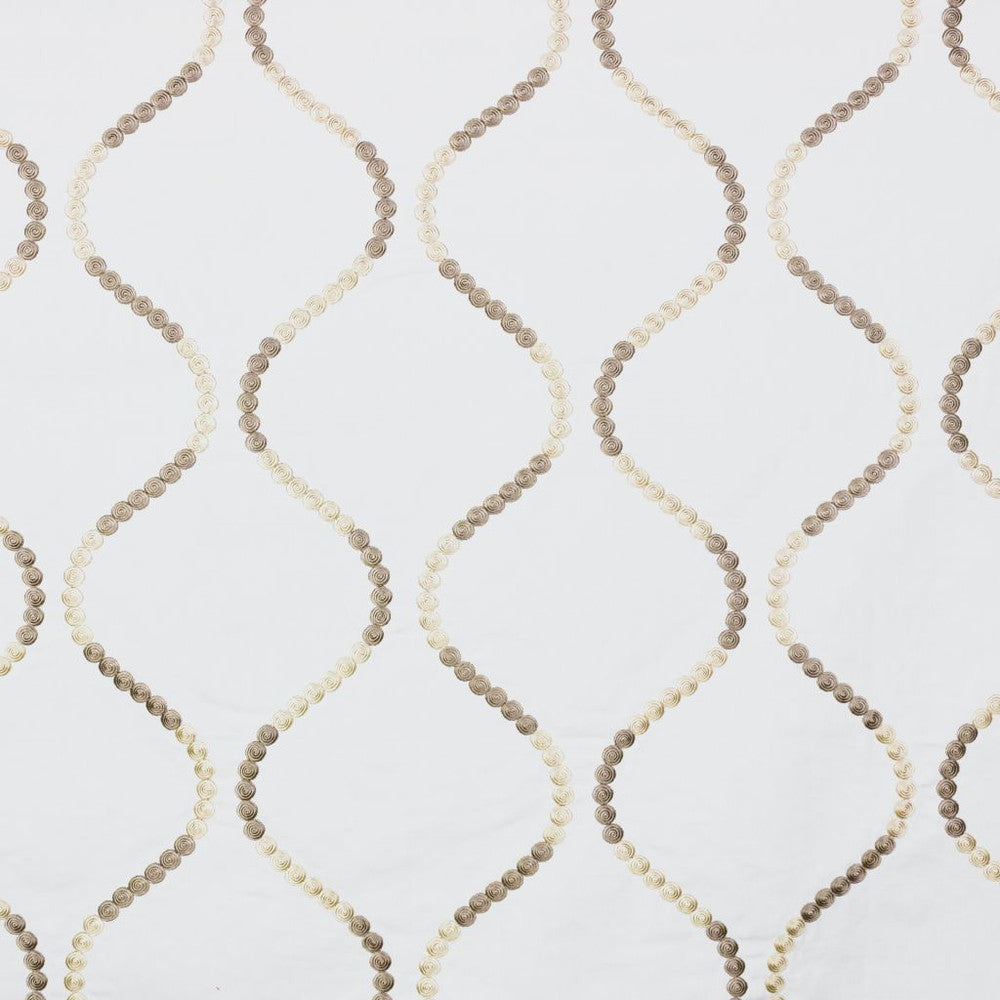 Button Trellis Sandstone by RM CoCo Fabric 2018 Spring - Prive Collection 100% Cotton Embroidery 100% Viscose Base See Sample 0 Horizontal: 10.25 and Vertical: 11.375 54 - Fabric Carolina -