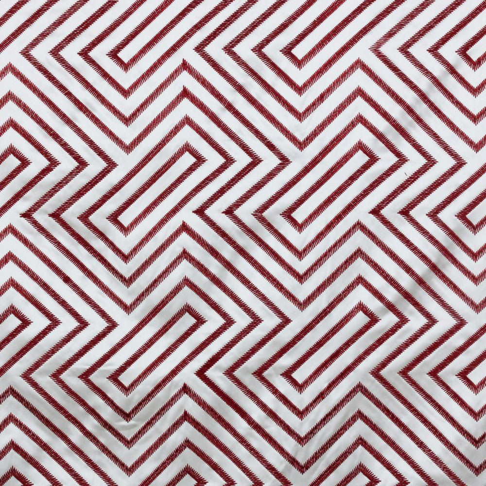Kabuki Fret Coral by RM CoCo Fabric 2018 Spring - Prive Collection 60% Cotton 40% Polyester Embroidery: 100% Viscose See Sample 0 Horizontal: 8.125 and Vertical: 7.75 54 - Fabric Carolina -