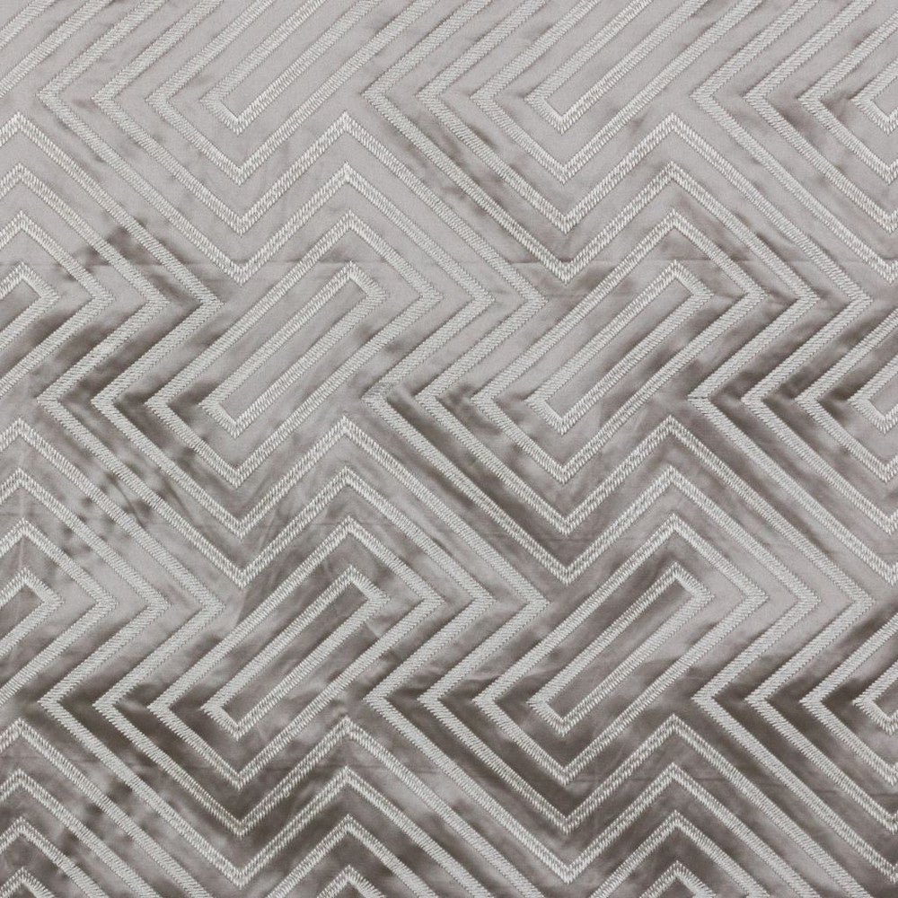Kabuki Fret Titanium by RM CoCo Fabric 2018 Spring - Prive Collection 60% Cotton 40% Polyester Embroidery: 100% Viscose See Sample 0 Horizontal: 8.125 and Vertical: 7.75 54 - Fabric Carolina -