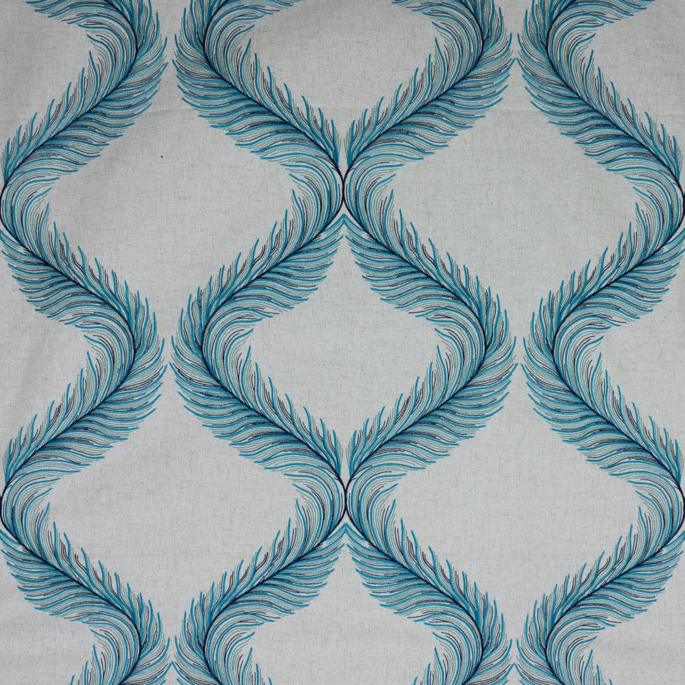 Nom de Plume Aegean by RM CoCo Fabric 2018 Spring - Prive Collection 80% Polyester 20% Linen Embroidery: 100% Polyester See Sample 0 Horizontal: 17.625 and Vertical: 15.375 59 - Fabric Carolina -