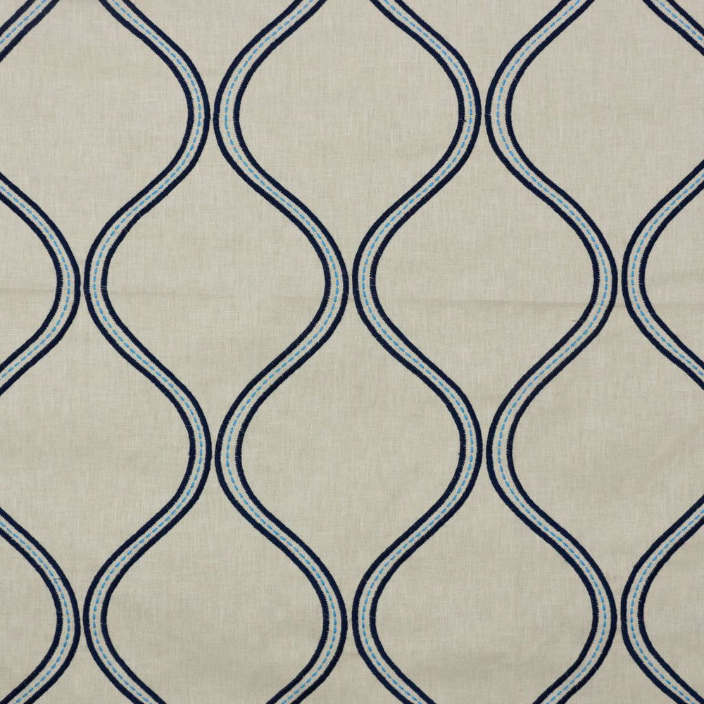 Stitchery Trellis Cobalt by RM CoCo Fabric