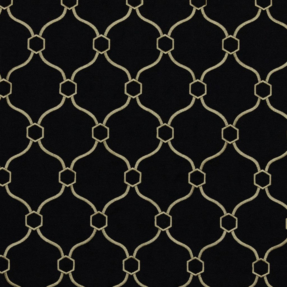 Picardie Trellis Ebony by RM CoCo Fabric Finishing Touches Vol 11 32% Viscose 30% Polyester 26% Linen 12% Rayon See Sample 60000 Horizontal: 3.75 and Vertical: 5 55 - Fabric Carolina -