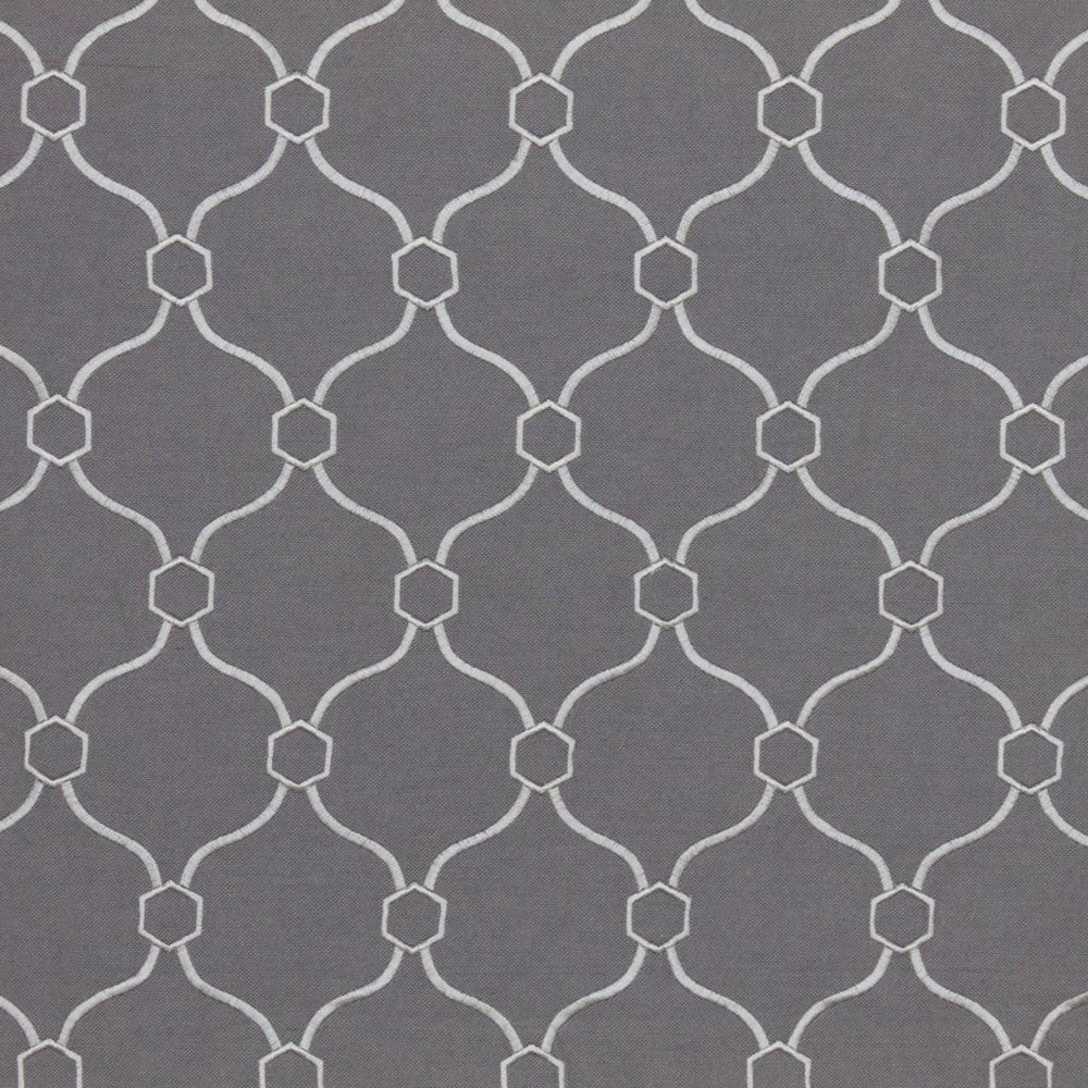 Picardie Trellis Pewter by RM CoCo Fabric Finishing Touches Vol 11 32% Viscose 30% Polyester 26% Linen 12% Rayon See Sample 60000 Horizontal: 3.75 and Vertical: 5 55 - Fabric Carolina -